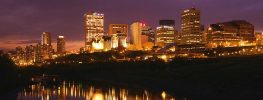 Edmonton skyline at night