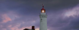 Victoria lighthouse at sunset