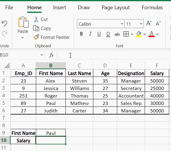 VLOOKUP Example VLOOKUP Example