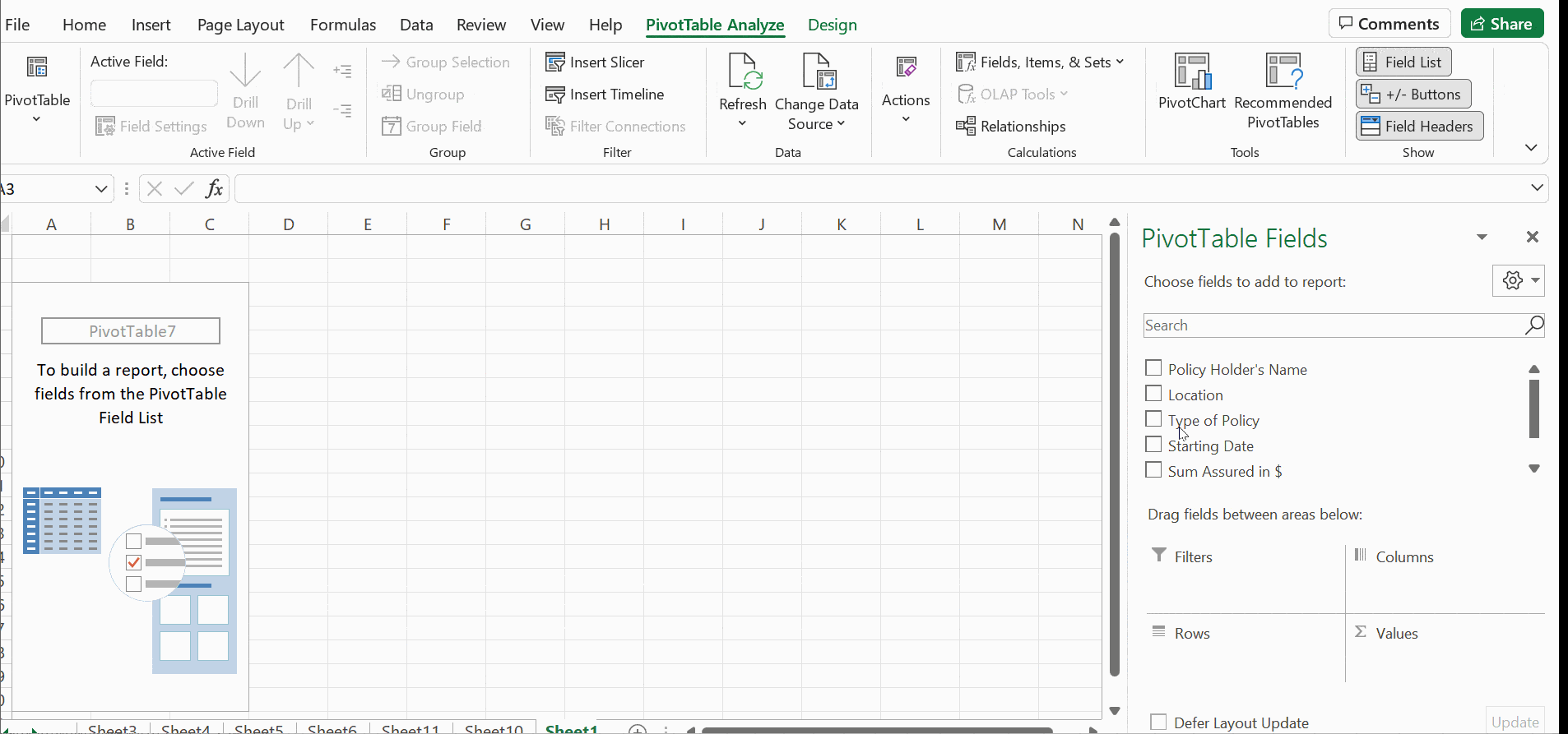 customizing a pivot table excel
