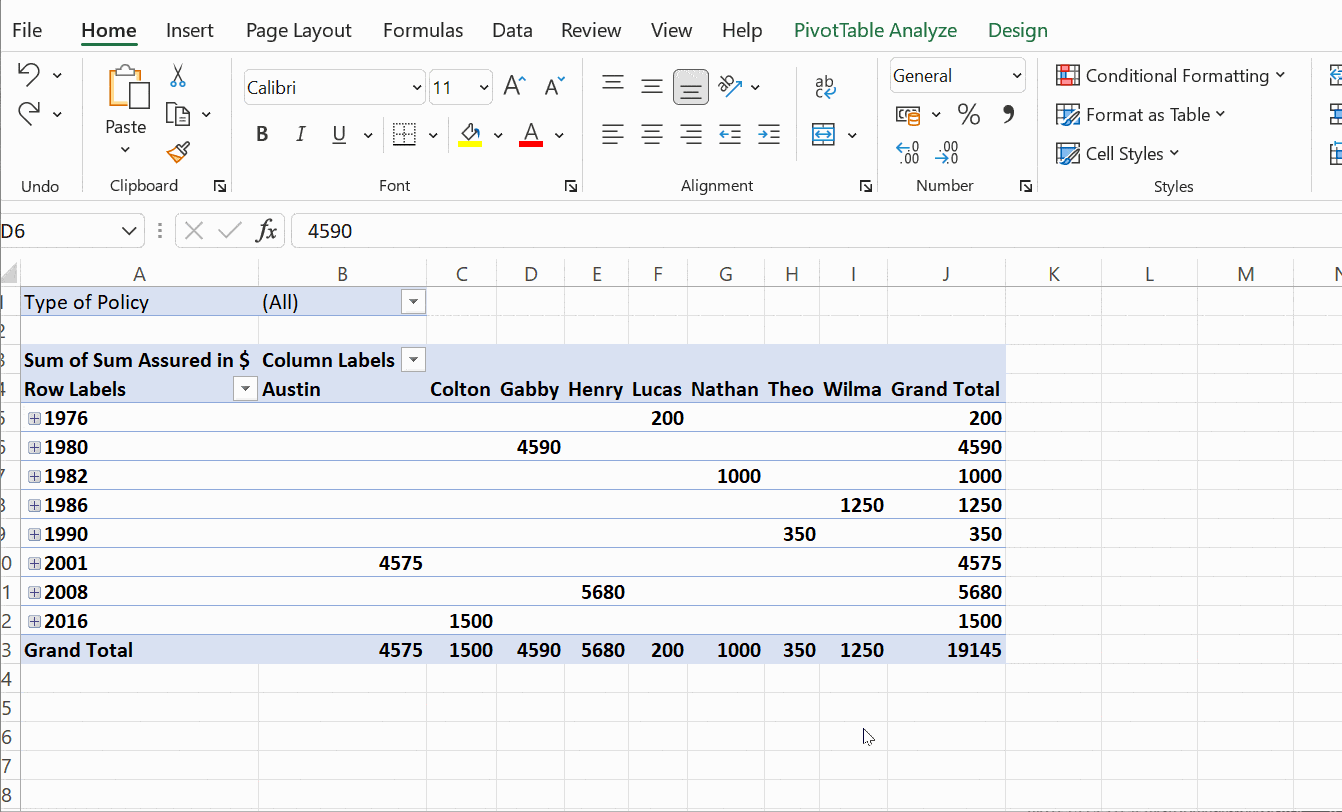 showing value as percentage pivot table