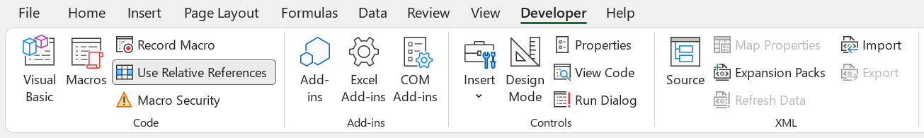 the developer tag in excel the developer tag in excel