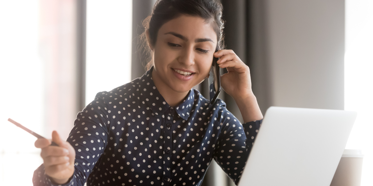 A job candidate in a quiet setting, ensuring the perfect environment for a successful phone interview.