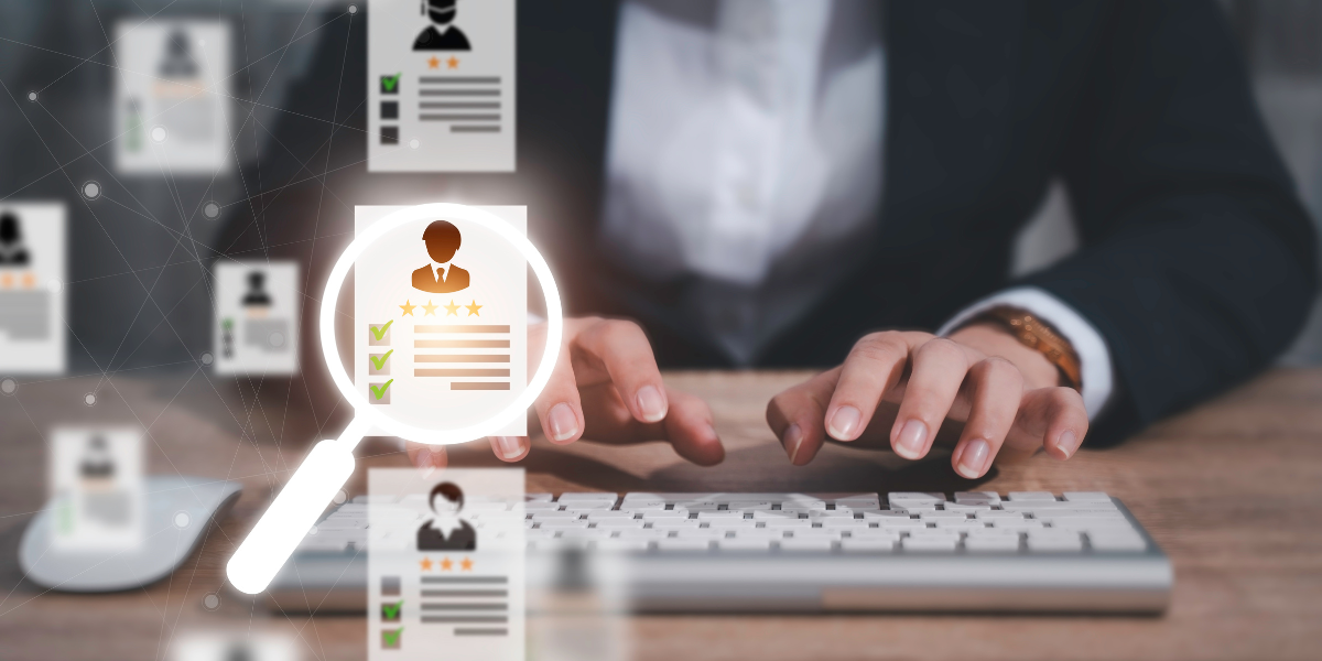 A hiring manager searching for quality candidates by utilising LinkedIn’s advanced recruitment tools.